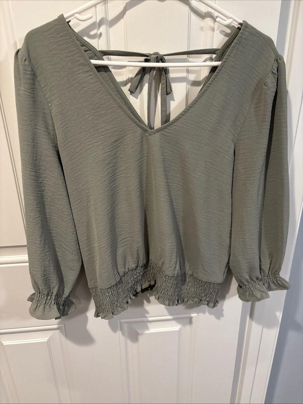 Maurices V neck Blouse with tie back